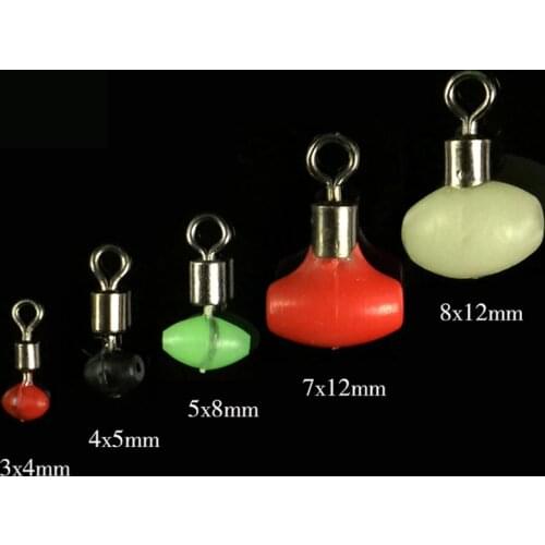20PCS Fishing Accessories Luminous Green Block Bead Cross-Line Swivels & Bead T Shape Pulley Slide Rig Connector