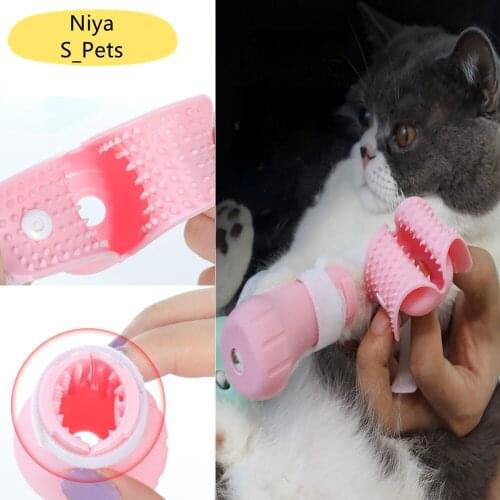 4pcs Cat Paw Cleaner Anti-scratch Shoes Kitten Injured Paw Protection Shoes Cut Nail Protection Foot Covers Bathing Clean Brush