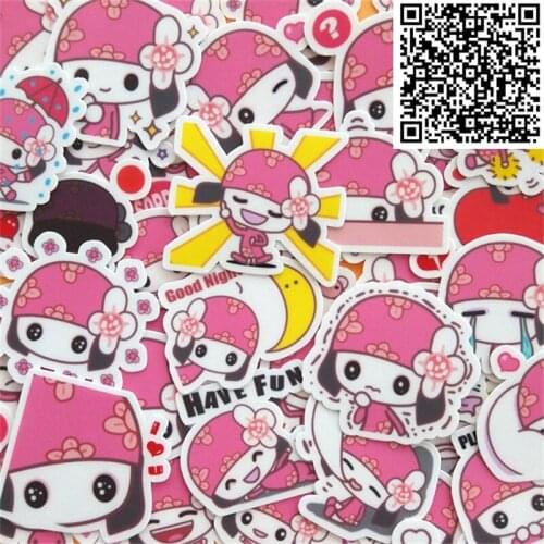 New 40 pcs Flower girl P Stickers for book Skateboard Luggage phone Styling Bike Doodle Decals Cool Waterproof Sticker