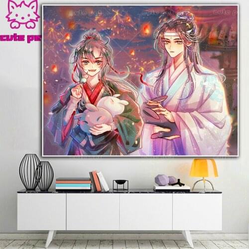 DIY diamond mosaic painting Mo Dao Zu Shi FigureChinese Anime rhinestone 5D embroidery full round stones cross stitch art Decor