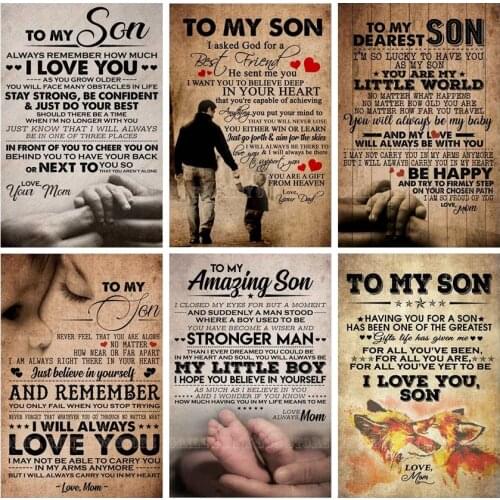 5D Diy diamond painting Awesome Family Gift "To My Son" Love Anniversary diamond embroidery cross stitch mosaic Wall Sticker