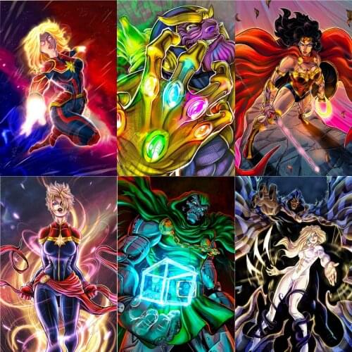 Diamond Painting Marvel Superhero BLACK WIDOW Movie Poster Avengers BLACK PANTHER Wall Art Living Home Decoration Mural Gift