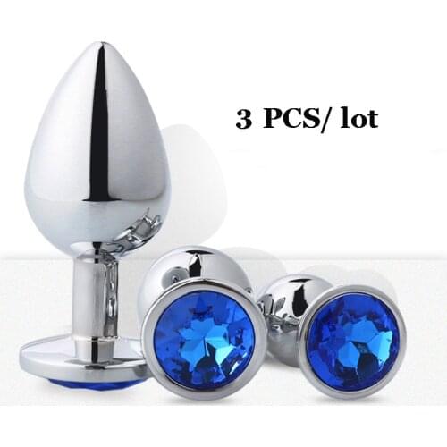 CPWD 3pcs/lot Metal Anal Plug Dildo Butt Plug Gay Anal Beads butt plugs sex toys for couples Stainless adult novelty sex toys