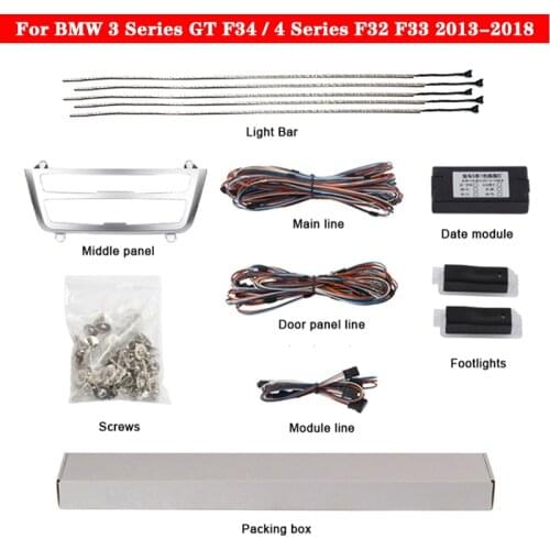 Car neon interior door ambient light For BMW 3 Series GT F34 4 Series F32 F33 2013-2018 9-color decorative Atmosphere LED strip