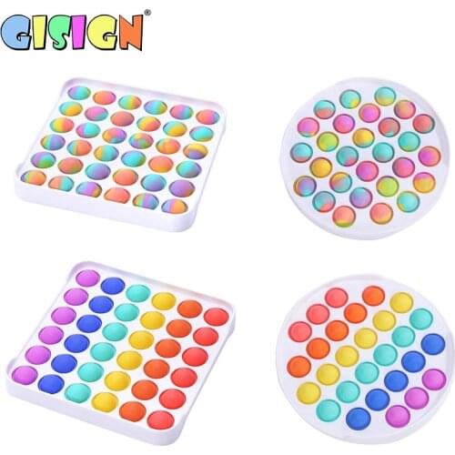 Colored Impulse Fidget Sensory Bubble Squishy Assembly Stretchy Stress Relief Autism Needs Anti Rainbow-iris Stress Adult Toys