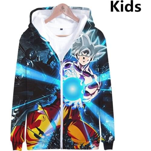 3 To 15 Years Kids zip up Hoodie Jacket men Goku 3D Print boy/girls Hoodies outwear winter Children Goku Jacket Tops Oversized