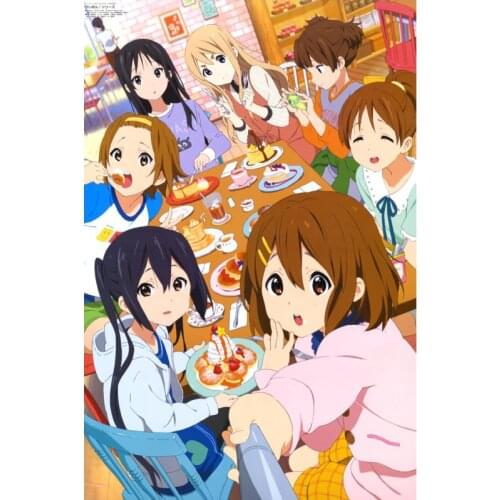 Anime Girl K-ON! Poster Custom Satin Poster New Arrival Print Cloth Canvas Fabric Wall Poster No Frame Bedroom Home Decoration