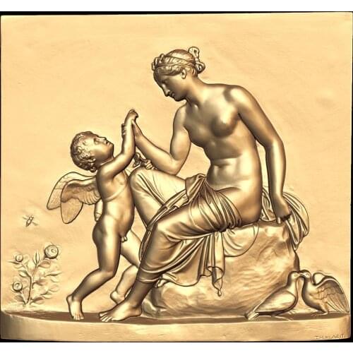 3D Model Relief STL file for CNC Router 3D Printer Artcam Aspire Bas Relief Angel Cupid