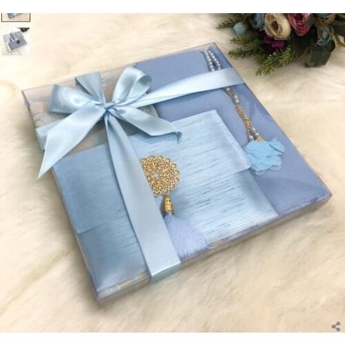 Islamic Set-Pashmina Shawl (Hijab) ,Tesbih,Yasin Surah Book, Seccade (Prayer Mat) Set
