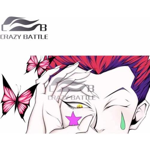 Crazy Battle 13 x 6.7cm HUNTER x HUNTER Hisoka DIY Motorcycle Car Stickers Fashion Occlusion Scratch Anime Waterproof SUV Decal