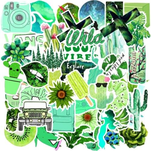 30/50Pcs Green Small Fresh Series Graffiti Sticker Classic Toy Children Gift Car Motorcycle Computer Refrigerator Sticker