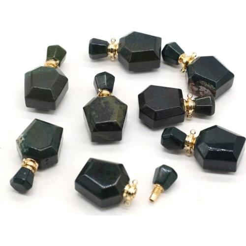 Hot Sal Natural Stone Perfume Bottle Pendant Indian Agate/Ocean-Tourmaline For Jewelry Making Charms DIY Necklace Accessory