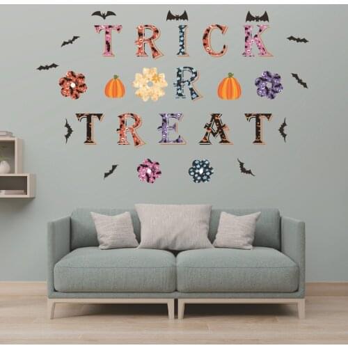 2021 New Happy Halloween Festival Party Decoration Creative Wall Stickers Living Room Bedroom Window Decals Pvc Wallpaper
