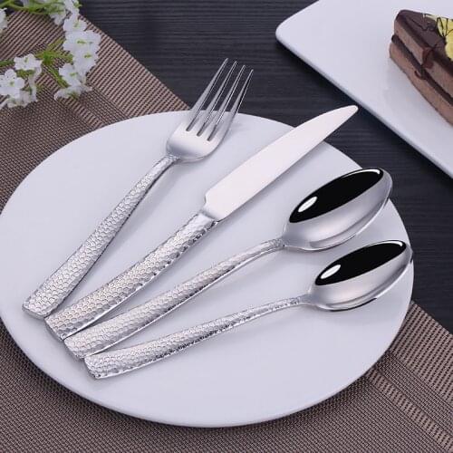 New Sliver Cutlery Set Luxury Dinnerware 24 pieces Mirror Polishing Tableware 304 Stainless Steel Dinner Knife & Fork