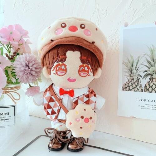 Idol Plush Doll Clothes Suit Puppet Cookie Clothes Pants Suit For 20cm EXO Wangyibo Baby Clothes Idol Plush Doll Backpack Dress