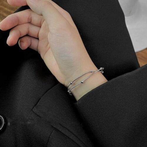 Origin Summer Minimalist Silver Color Round Bead Charm Bracelet for Women Temperament Metallic Wedding Bracelet Jewellery