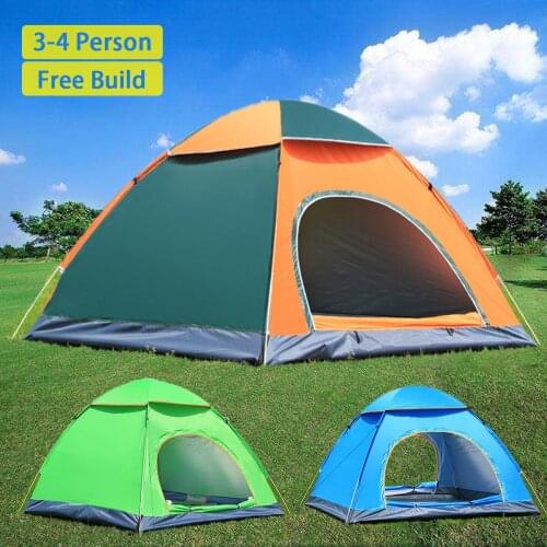 1~4 Person Automatic Pop Up Outdoor Family Camping Tent Easy Open Camp Tents Ultralight Instant Shade Portable