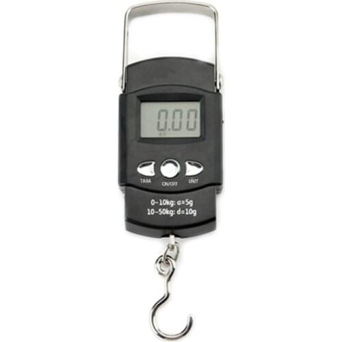 OOTDTY Portable Backlit LCD Display 110lb/50kg Electronic Balance Digital Fishing Postal Hanging Hook Scale with Measuring Tape