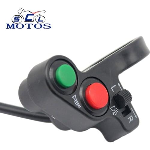 Sclmotos- 12V 7/8 22mm Handlebars Motorcycle Electric Bike Scooter ATV Quad Light Turn Signal&Horn Switch ON/OFF Button