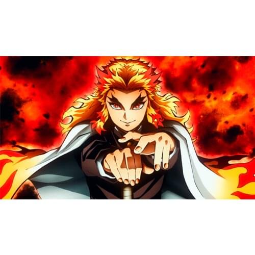 RuleMylife kyojuro rengoku kimetsu no yaiba Demon Slayer car stickers decal anime cute car accessories decoration pegatinas para coche