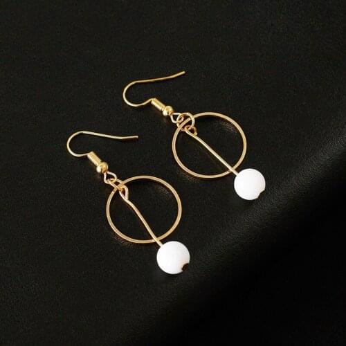 Cheap party Japan Korean Pearl Circle Earrings Geometric Simple for Women girl 2021 Hoop Earings Fashion Jewelry wholesale