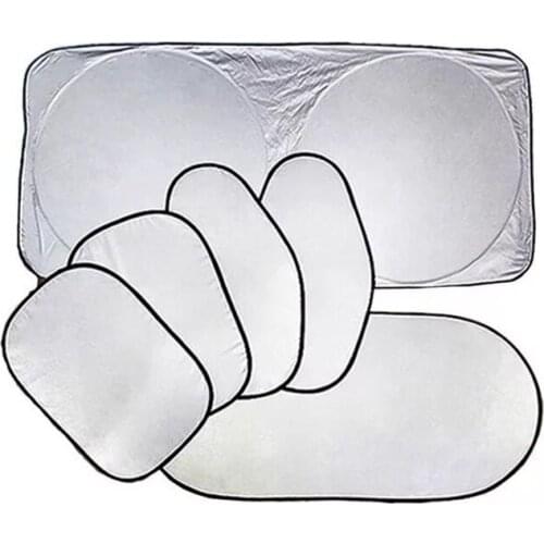 6 PCS /Set 150*70 Cm Folding Jumbo Auto Car Window Film Sun Shade UV Protection Include Front Block Side Gear Oblique Block