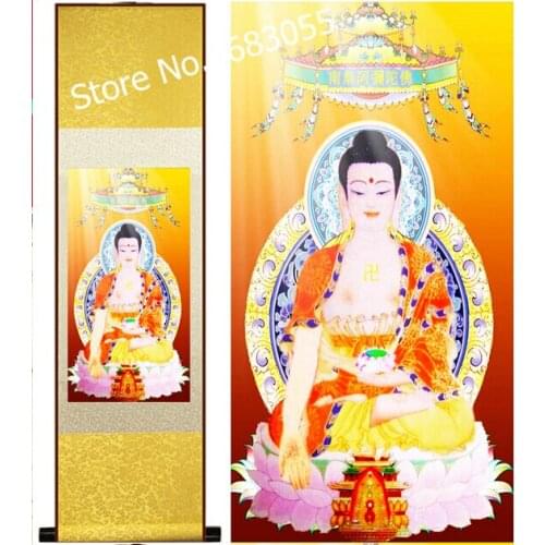 Buddha statue/ Lotus Agora/ silk hang a picture/decorative painting scroll painting wholesale AT010