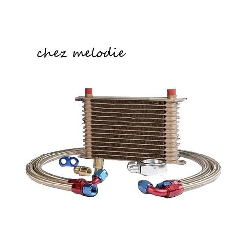 Universal TRUST Type Japanese 15rows AN10 oil cooler radiator kit+straight filter adaptor Relocation Sandwich Plate