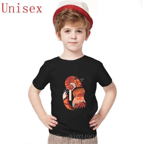 Wild is the fox T shirt kid boy Wild Japanese fox t-shirts landscape nature fox shirts for teenage boys forest animal clothing