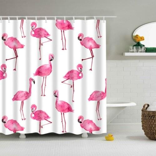 Flamingo Animal Dog Hippo Cat Polyester Pink Shower Curtain High Quality Washable Decor Colorful Curtains for Bathroom Shower