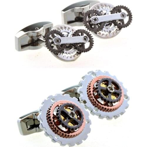 5pairs/lot Vintage Mechanic Gear Cufflinks Retro Wheel Cuff Links Mens Jewelry Accessory Wholesale