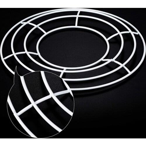 Iron Circle Ring Wire Form Decoration DIY Black Floral White Crafts Ins Wind Metal Party Garland Hanging Mental Wreath Frame