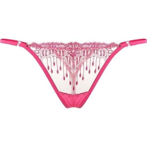 Womens Sexy Panties Thong Erotic Lace Transparent Hollow Embroidered Underwear Sexy Thong Women Sexy Panties