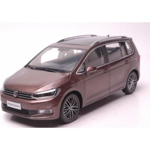 1:18 Diecast Model for Volkswagen VW All New Touran L 2016 Brown MPV Alloy Toy Car Miniature Collection Gifts