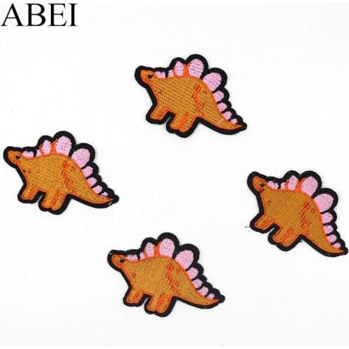 10pcs/lot Diy Boy Apparel dinosaur Patches Iron On Cartoon Animal Appliques Sewing Kids Jeans Coats Badge Handmade Stickers