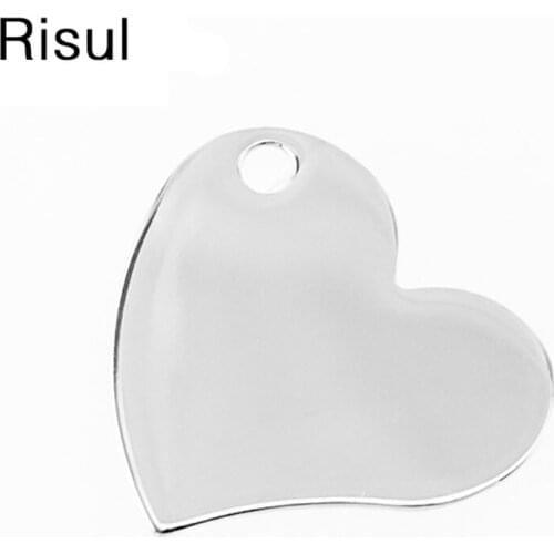 100% Stainless Steel Mini Heart Charms Pendant For Jewelry Making Heart Blank Metal Tag Mirror Polished Wholesale 50pcs