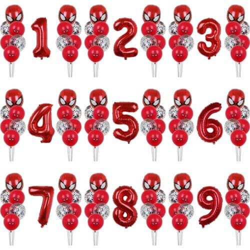 13pcs MARVEL Party Balloons Spider man Hero Balloon 32" Number Balloons Baby Shower Birthday Party Decorations Kids Toy Gifts