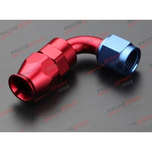 AN6 6AN AN -6 90 Degree REUSABLE SWIVEL T-EFLON HOSE END FITTING FULL FLOW