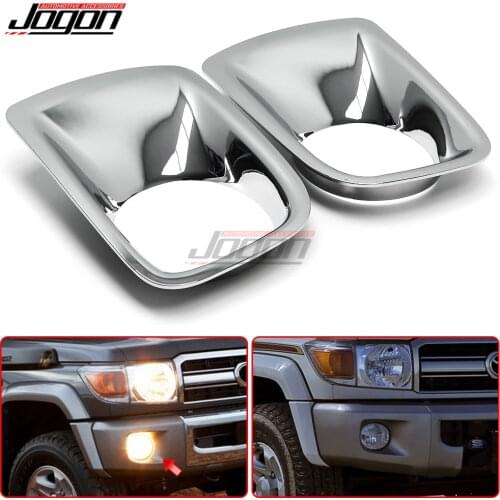 Car Styling ABS Chrome Car Front Fog Light Protection Cover For Toyota Land Cruiser LC70 LC71 LC76 LC79 LC78 Pickup Accessories