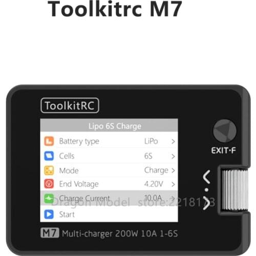 ToolkitRC M7 200W 10A DC Balance Charger Discharger for 1-6S Lipo Battery With Voltage Servo Checker ESC Receiver Signal Tester
