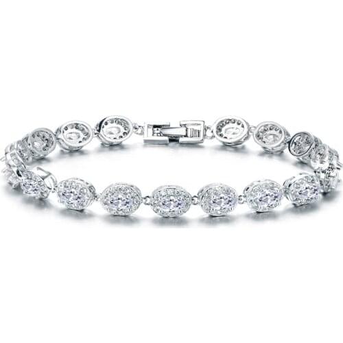 Bettyue Brand Fashion Luxury AAA White Cubic Zircon Sliver Jewelry Bracelets For Woman Europe And America Style Wedding Gifts