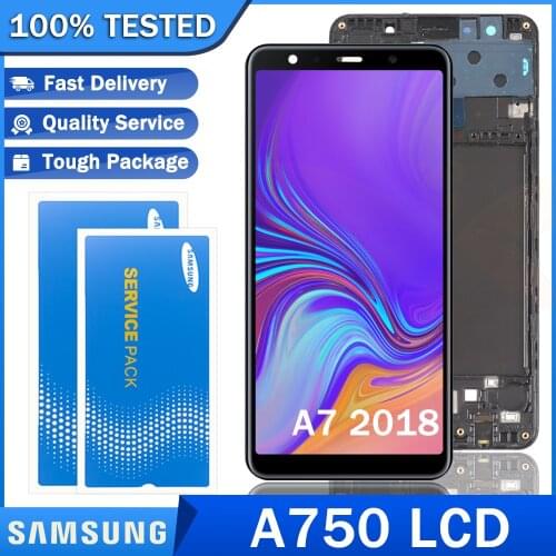 6.0'' SUPER AMOLED for SAMSUNG Galaxy A7 2018 SM-A750F A750F A750 LCD Display Touch Screen Digitizer Assembly Repair Parts