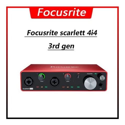 Focusrite Scarlett 4i4 3rd Generation Audio Interface 4 In/4 Out 24-bit/192kHz AD-DA Converter USB Recording Sound Card