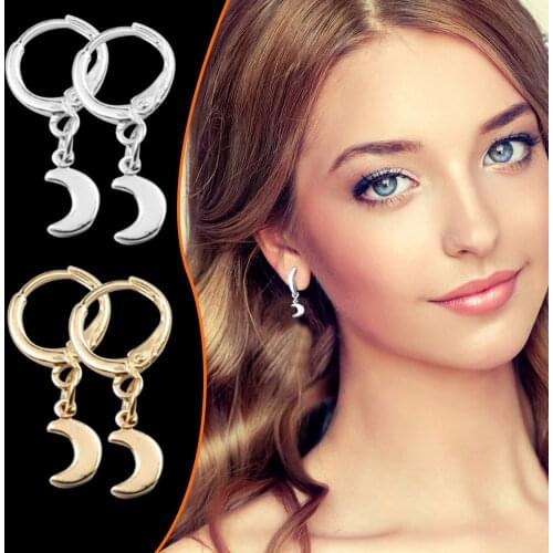 Серьги 2020 тренд Ladies Hot Sale Earrings Fashion Fashion Earrings Buckle Style Ladies Moon Star Earrings Jewelry Gifts X