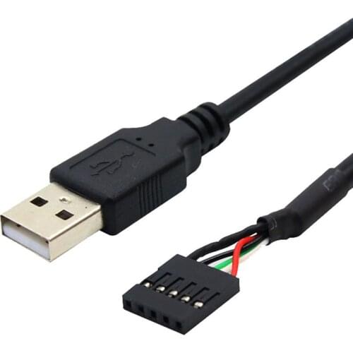 DuPont 2.54MM terminal 5Pin to USB2.0 male data cable motherboard 5-pin to USB2.0 A male cable