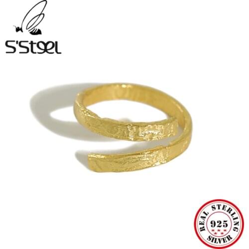 SSTEEL 925 Sterling Silver Ring Statement Gold Rings Anillos Plata Para Mujer Bijoux Argent Massif Pour Femme Anel Fine Jewelry