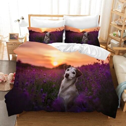Lovely Dog Bedding Set In The Flowing Shrubs Duvet Cover Sets Comforter Bed Linen Twin Queen King Single Size Dropshipping Gift