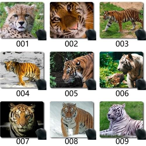 Wild Animal Art Mousepad-Natural Rubber Mouse Pad Printed with Tiger in The Snow