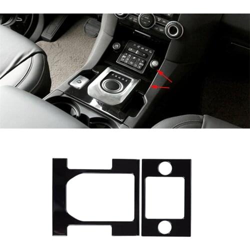For Land Rover Discovery 4 LR4 2010-2016 Car-Styling ABS Gloss Black Center Console Gear Shift Frame Cover Trim Accessories