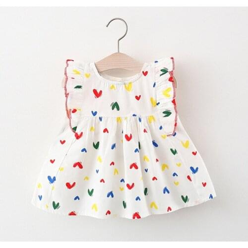 Kids Summer Dress for Girls Pink Strawberry Dress Toddler Girl Sweet Dresses Sleeveless Korean Baby Clothes Vestidos